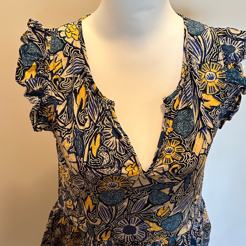 Evereve Blue and Yellow Patterned Dress - Picture 2 of 5